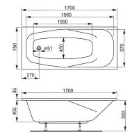 Акриловая ванна Vagnerplast Aronia 170x75 VPBA170ARN2X-04 без гидромассажа — фото 7, Акриловые ванны