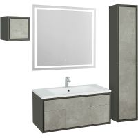 Тумба под раковину Aquaton Уэльс 100 1A267601WA6A0 подвесная Авеллино грей Антрацит — фото 5, Тумбы под раковину