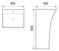 Раковина WeltWasser Leerbach 4543 GL-WT 45 10000005492 Белый глянец — фото 4, Раковины