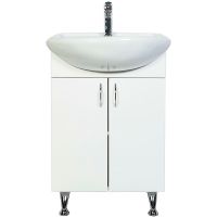 Тумба с раковиной Orange Роса 50 Ro-50TUW+RA Белый глянец — фото 1, Тумбы с раковиной