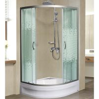 Душевой уголок Мономах ДУ 70x70 МЗ 10000005874 профиль Хром матовый стекло прозрачное с рисунком — фото 1, Душевые уголки