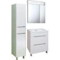 Шкаф пенал Runo Парма 35 R УТ000002867 с бельевой корзиной Белый — фото 3, Пеналы для ванной комнаты