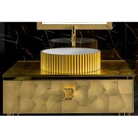 Тумба под раковину Boheme Armadi Art Lucido 80 770-080-Foil подвесная Поталь — фото 1, Мебель для ванной