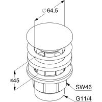 Донный клапан Kludi 1042605-00 click-clack Хром — фото 2, Донные клапаны