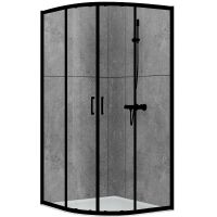 Душевой уголок Abber 90х90 AG01090B профиль Черный стекло прозрачное — фото 1, Душевые уголки
