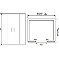 Товар: Душевая дверь в нишу River Dreike 150 МТ 10000002357 профиль Матовый хром стекло матовое - фото 3 Душевая дверь в нишу River Dreike 150 МТ 10000002357 профиль Матовый хром стекло матовое — фото 3, Раздвижные душевые двери