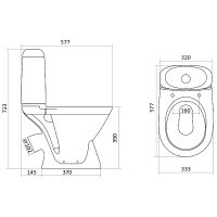 Унитаз компакт Santek Римини 1WH501523 с бачком и сиденьем — фото 7, Напольные унитазы