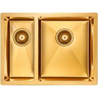 Кухонная мойка Paulmark Gerberg 59/2S Uni PM225944-BGR Брашированное золото — фото 1, Кухонные мойки