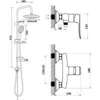 Душевая система Agger A2595200 Хром — фото 17, Душевые стойки