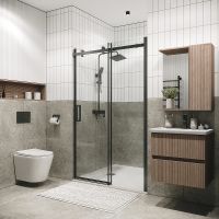 Душевая дверь Grossman Classic 110 100.K33.04.110.42.00 профиль Графит сатин стекло прозрачное — фото 4, Душевые двери в нишу