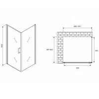 Душевой уголок Abber Sonnenstrand 100х90 AG04100M-S90M профиль Хром стекло матовое — фото 4, Прямоугольные душевые уголки