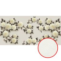 Фреска Ortograf Цветы 33206 Фактура флок FLK Флизелин (5,6*2,7) Белый, Цветы — фото 1, Фрески