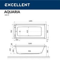 Товар: Акриловая ванна Excellent Aquaria 140х70 WAEX.AQU14WH Белая - фото 6 Акриловая ванна Excellent Aquaria 140х70 WAEX.AQU14WH Белая — фото 6, Ванны