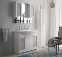 Зеркало со шкафом Corozo Прованс 105 SD-00000469 с подсветкой Белое — фото 2, Мебель для ванной