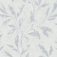 Обои Grandeco Avrora A69602 Винил на флизелине (1,06*10,05) Белый/Серый/Серебряный, Листья — фото 1, Обои для стен