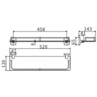 Стеклянная полка CeramaLux Cube Хром арт-12611 — фото 2, Полки для ванной и душа