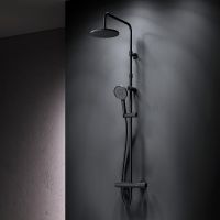Душевая система AM.PM X-Joy F0785A422 с термостатом Черная матовая — фото 6, Душевые стойки