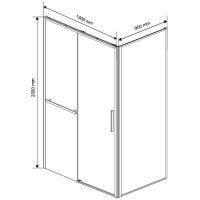 Душевой уголок Vincea Slim Soft 130x90 VSR-1SS9013CLG профиль Брашированное золото стекло прозрачное — фото 5, Душевые уголки