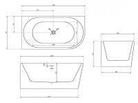 Товар: Акриловая ванна Abber 150х78 AB9257-1.5L без гидромассажа - фото 4 Акриловая ванна Abber 150х78 AB9257-1.5L без гидромассажа — фото 4, Акриловые ванны