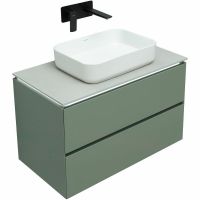 Тумба под раковину Allen Brau Infinity 85 1.21001.CGM подвесная Олива матовая — фото 6, Тумбы под раковину