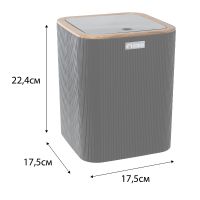 Товар: Ведро для мусора Fixsen Black Wood FX-401-6 Черное - фото 3 Ведро для мусора Fixsen Black Wood FX-401-6 Черное — фото 3, Мусорные ведра