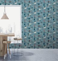 Обои Lutece Les Essentiels 51201801 Винил на флизелине (0,53*10,05) Голубой/Разноцветный, Абстракция/Геометрия — фото 2, Обои для стен