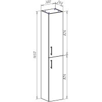 Шкаф пенал Bellezza Рона 30 подвесной Натуральный дуб Серебро арт-4624102180512 — фото 4, Пеналы для ванной комнаты