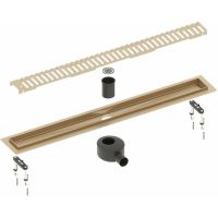 Душевой лоток Timo Drain System 70 DS230107/17 с решеткой Золото матовое — фото 1, Душевые лотки