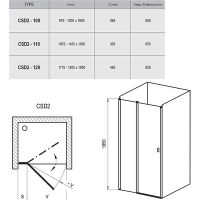 Душевая дверь Ravak Chrome CSD2-120 0QVGCU00Z1 профиль Сатин стекло Transparent — фото 7, Распашные душевые двери