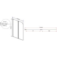 Шторка на ванну Vincea 114x140 VSB-12114CLGM профиль Вороненая сталь стекло прозрачное — фото 4, Неподвижные шторки для ванной