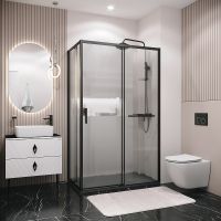 Товар: Душевой уголок Grossman Style 130х90 120.K33.05.1390.21.02 профиль Черный матовый стекло шиншилла - фото 2 Душевой уголок Grossman Style 130х90 120.K33.05.1390.21.02 профиль Черный матовый стекло шиншилла — фото 2, Душевые уголки