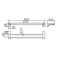 Полотенцедержатель CeramaLux Monelli 70009 двойной Черный матовый — фото 2, Полотенцедержатели