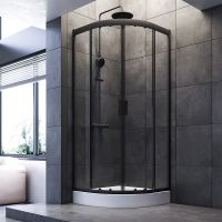 Товар: Душевой уголок AM.PM Gem 80х80 W90G-401-080BT профиль Черный матовый стекло прозрачное - фото 2 Душевой уголок AM.PM Gem 80х80 W90G-401-080BT профиль Черный матовый стекло прозрачное — фото 2, Душевые уголки четверть круга