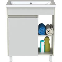 Тумба с раковиной Orange Topline-Line 60 TLIB60+RA Белый глянец Светло-серый глянец — фото 3, Тумбы с раковиной