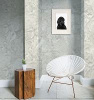 Обои Wiganford by Solo Crystal stone AK20110 Винил на флизелине (1,06*10,05) Белый/Серый/Серебряный, Мрамор — фото 3, Обои для стен