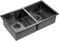 Кухонная мойка Paulmark Gerberg 78/2 Uni PM237844-GM Вороненая сталь — фото 2, Кухонные мойки