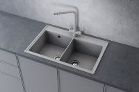 Кухонная мойка Ulgran Quartz Ruma 780-04 Платина — фото 2, Кухонные мойки