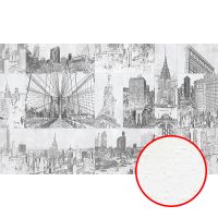 Фреска Ortograf Urban art 33564 Фактура бархат FX Флизелин (5*3) Серый, Город — фото 1, Фрески