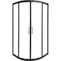 Душевой уголок Ceruttispa Viva 90х90 VIVA90B 8413 профиль Черный стекло прозрачное — фото 1, Душевые уголки четверть круга