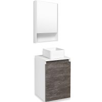 Тумба под раковину Runo Бари 40 00-00001376 подвесная Железный камень Белая — фото 8, Мебель для ванной