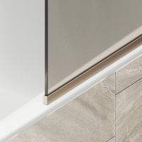 Шторка на ванну Maybah Glass MGV-125-2у 340x1400 в узком профиле Бронза стекло бронзовое матовое — фото 6, Неподвижные шторки для ванной
