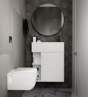 Тумба с раковиной 1MarKa Stretto 70П У94633 подвесная Белый глянец — фото 6, Тумбы с раковиной