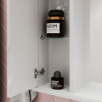 Зеркало со шкафом Volna Adel 50 L zsADEL50.L-01 с подсветкой Белое — фото 4, Зеркальные шкафы в ванную