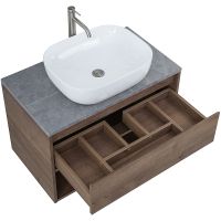 Тумба под раковину BelBagno Kraft 100 KRAFT-1000-1C-SO-RT подвесная Rovere Tabacco — фото 12, Тумбы под раковину