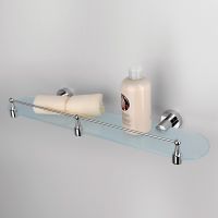 Стеклянная полка WasserKRAFT Donau K-9444 Хром — фото 2, Полки для ванной и душа