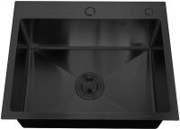 Кухонная мойка Ростовская Мануфактура Сантехники 60 MR-6050BL Графит — фото 2, Кухонные мойки