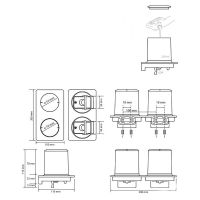 Дозатор для жидкого мыла Bemeta Organic Black 167109270 двойной Черный матовый Белый — фото 2, Дозаторы