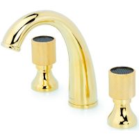 Смеситель для раковины Boheme Royal Cristal 297-Royal/CRST-black Золото — фото 1, Смесители