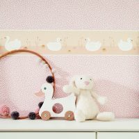 Обои детские Casadeco Rose Nino 85524378 Винил на флизелине (0,53*10,05) Розовый, Цветы — фото 3, Обои для стен