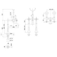 Смеситель для ванны Cezares Nostalgia NOSTALGIA-VDPS-03/24-M Золото 24 карат — фото 2, Смесители
